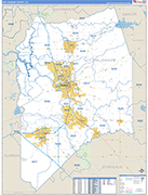 San Joaquin County Wall Map Basic Style